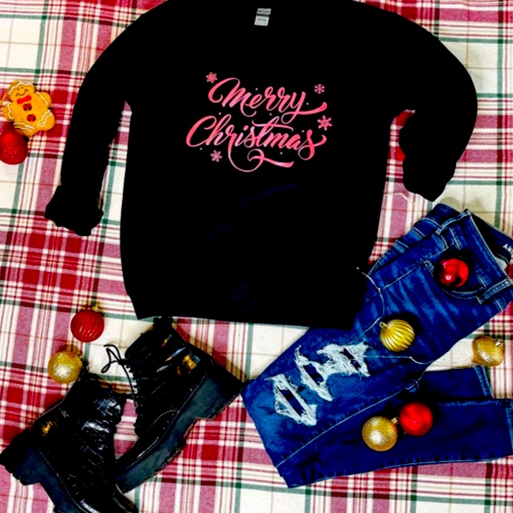 Black merry Christmas sweater